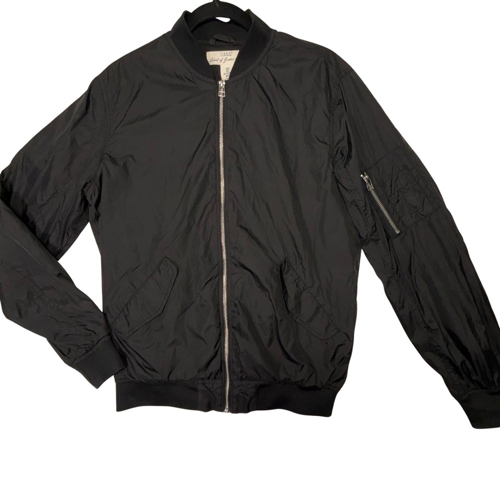 L.O.G.G. H&M Black Bomber Jacket Men's S Small Zip Flight MA-1 Style‎